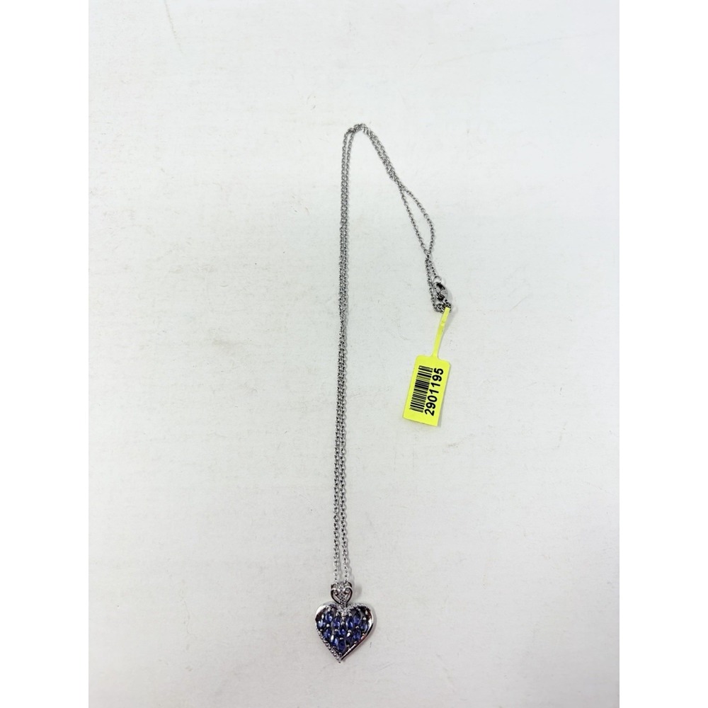 Shop LC Catalina Iolite Heart Pendant With 20in Chain in Stainless Steel 5582